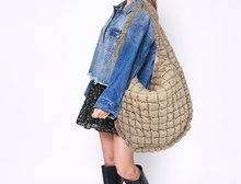 Load image into Gallery viewer, XL Quilted Shoulder Bag | Beige
