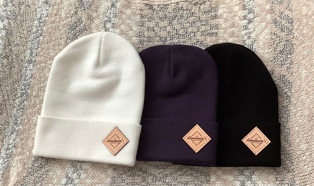 Cream, Navy and Black Beanie